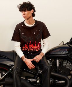 Eagle Flame Cropped Mens Boxy Tee