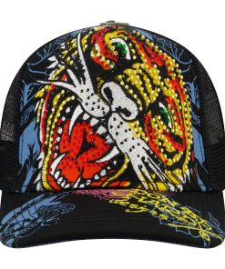 Tiger Head Rhinestone Trucker Hat