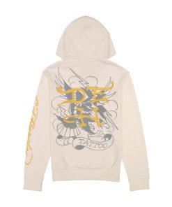 Alternative view of Pierced Eagle Mens Hoodie - Ivory