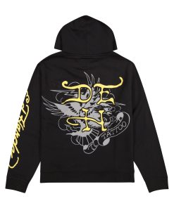Alternative view of Pierced Eagle Mens Hoodie - Black