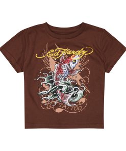 Koi Fish Baby Tee - Cocoa