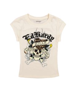 LKS Skull Rhinestone Cap Sleeve Tee