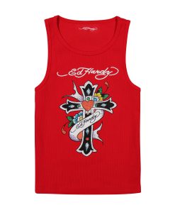Cross Rhinestone Tank Top