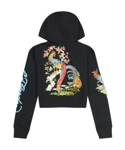 Alternative view of Phoenix Cropped Hoodie - Black