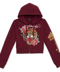 Retro Tiger Cropped Hoodie