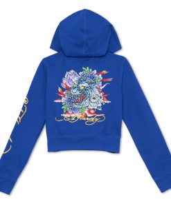 Alternative view of Tiger Lotus Cropped Hoodie