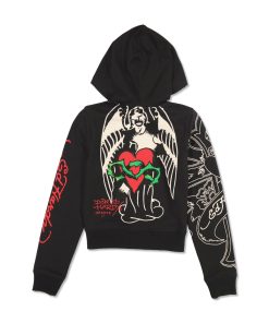 Alternative view of Sacred Heart Cropped Zip Fleece Hoodie