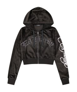 Tiger Head Y2K Velour Hoodie