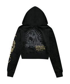 Alternative view of Amor Butterfly Velour Zip Front Hoodie