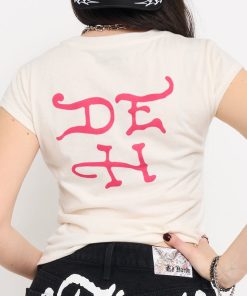 Alternative view of Pink Flame Skull Cap Sleeve