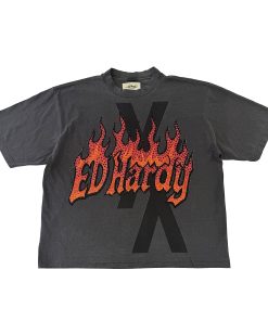 Flames Shadow Rhinestone Boxy Tee