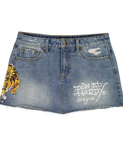 Tiger Flowers Denim Skirt