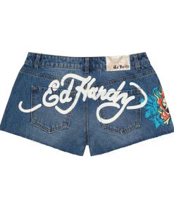 Alternative view of Flame Skull Denim Shorts